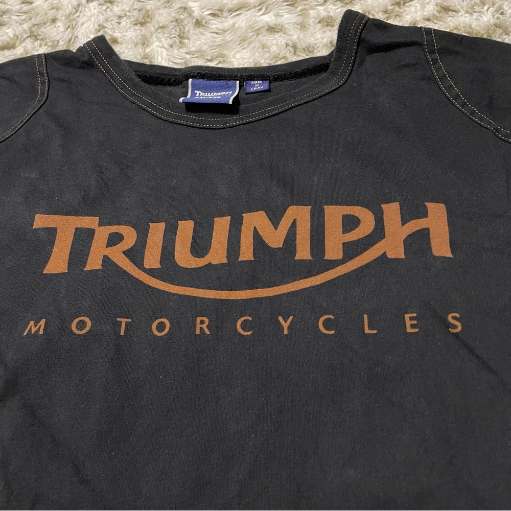 Triumph Motorcycles Classic Graphic Black Short Sleeve Tee T Shirt Mens Size XXL